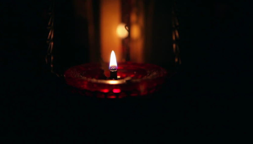 candles in dark room