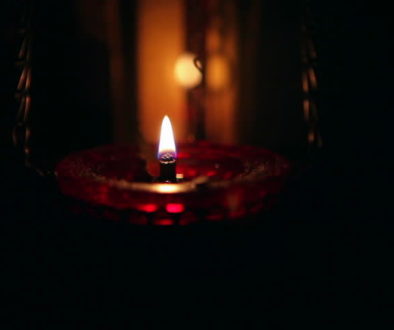 candles in dark room